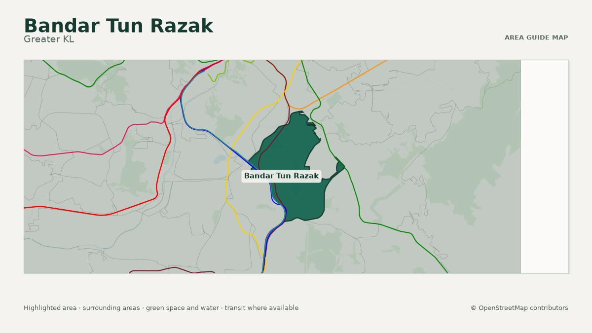 Map of Bandar Tun Razak, Greater KL, showing the commonly known area boundary