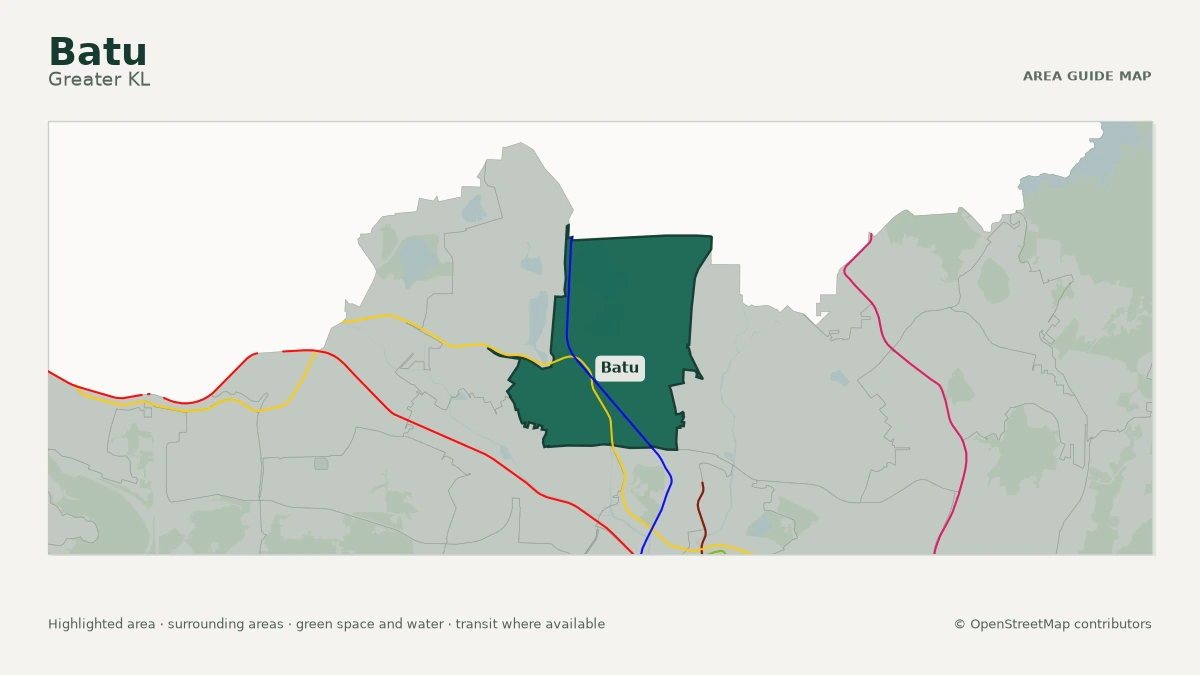 Map of Batu, Greater KL, showing the commonly known area boundary