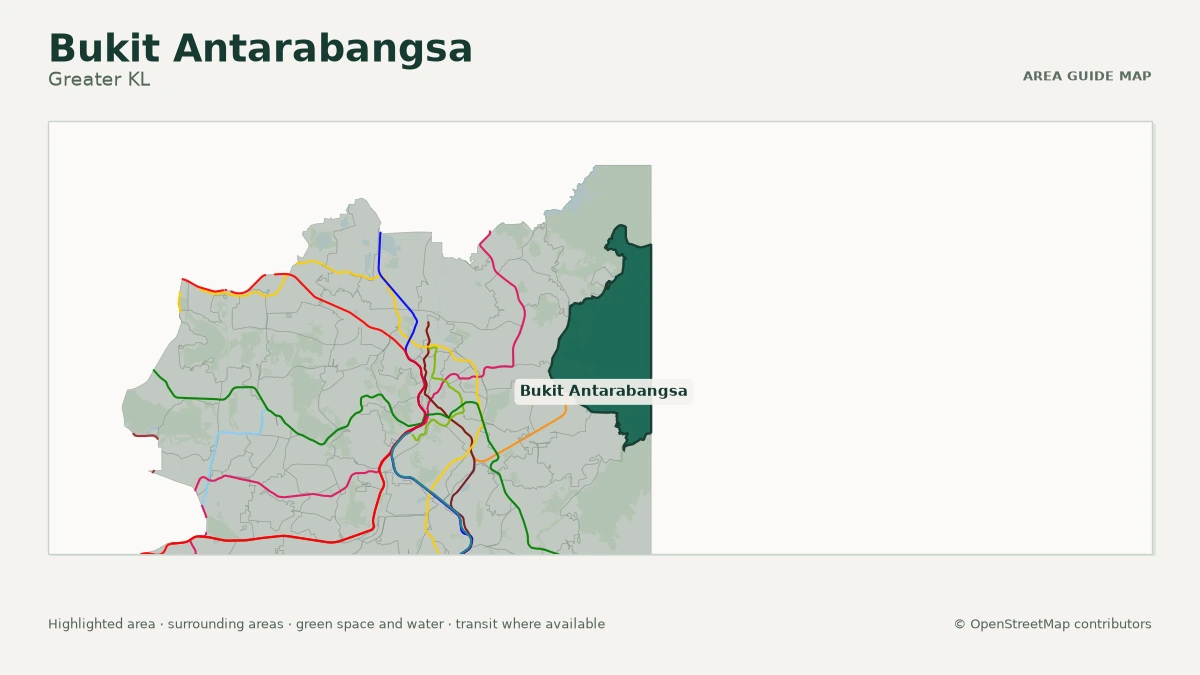 Map of Bukit Antarabangsa, Greater KL, showing the commonly known area boundary
