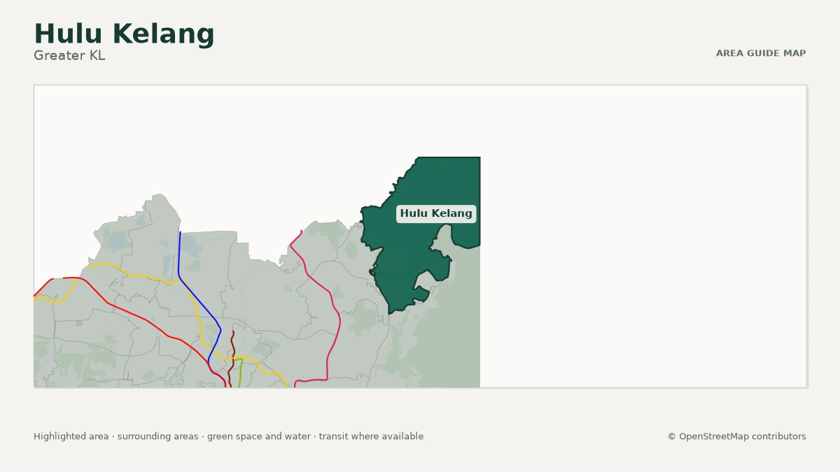 Map of Hulu Kelang, Greater KL, showing the commonly known area boundary
