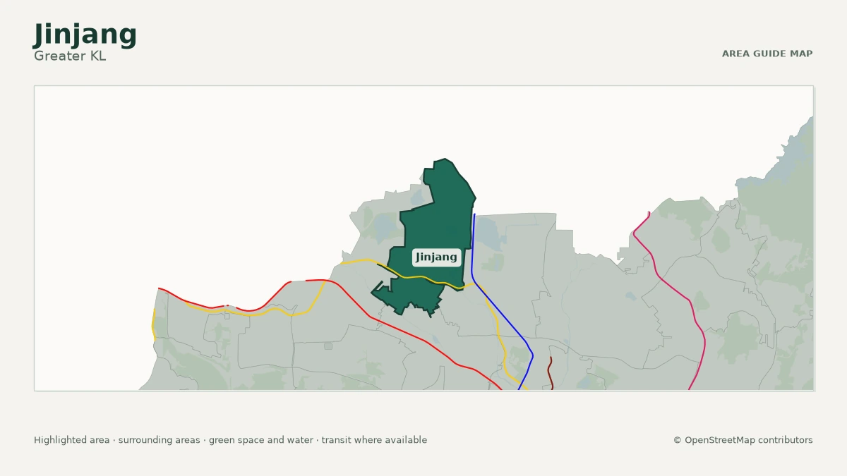Map of Jinjang, Greater KL, showing the commonly known area boundary