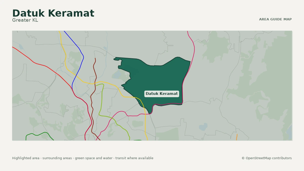 Map of Datuk Keramat, Greater KL, showing the commonly known area boundary