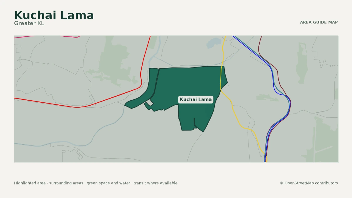 Map of Kuchai Lama, Greater KL, showing the commonly known area boundary