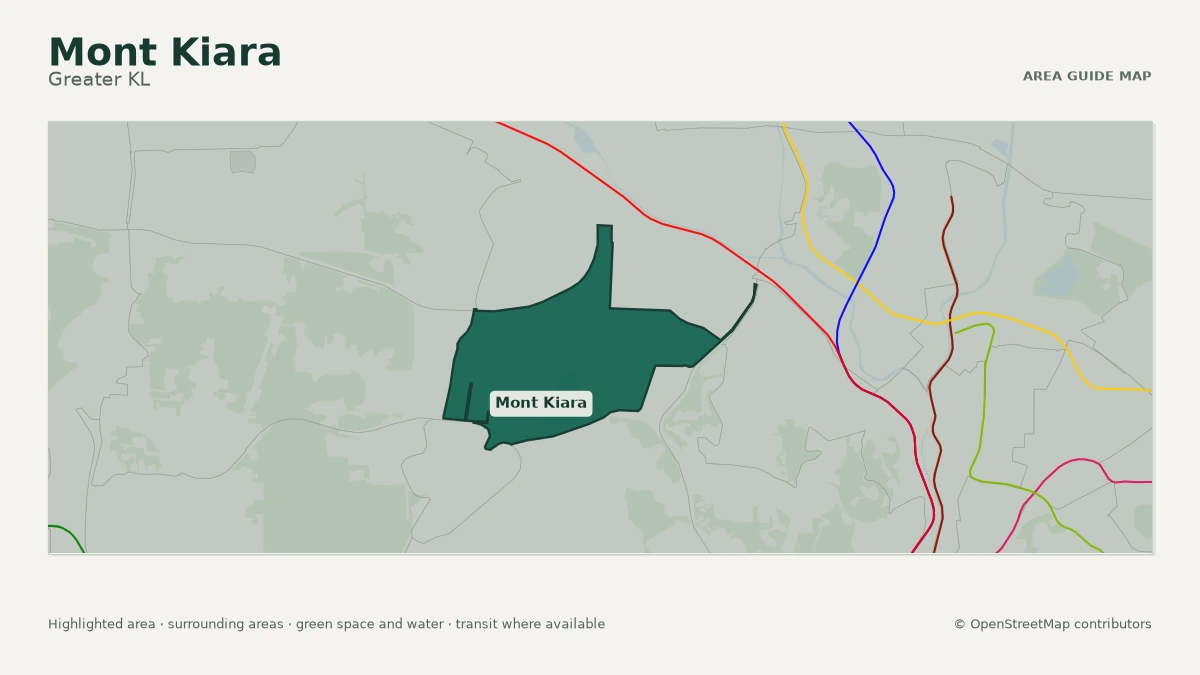 Map of Mont Kiara, Greater KL, showing the commonly known area boundary