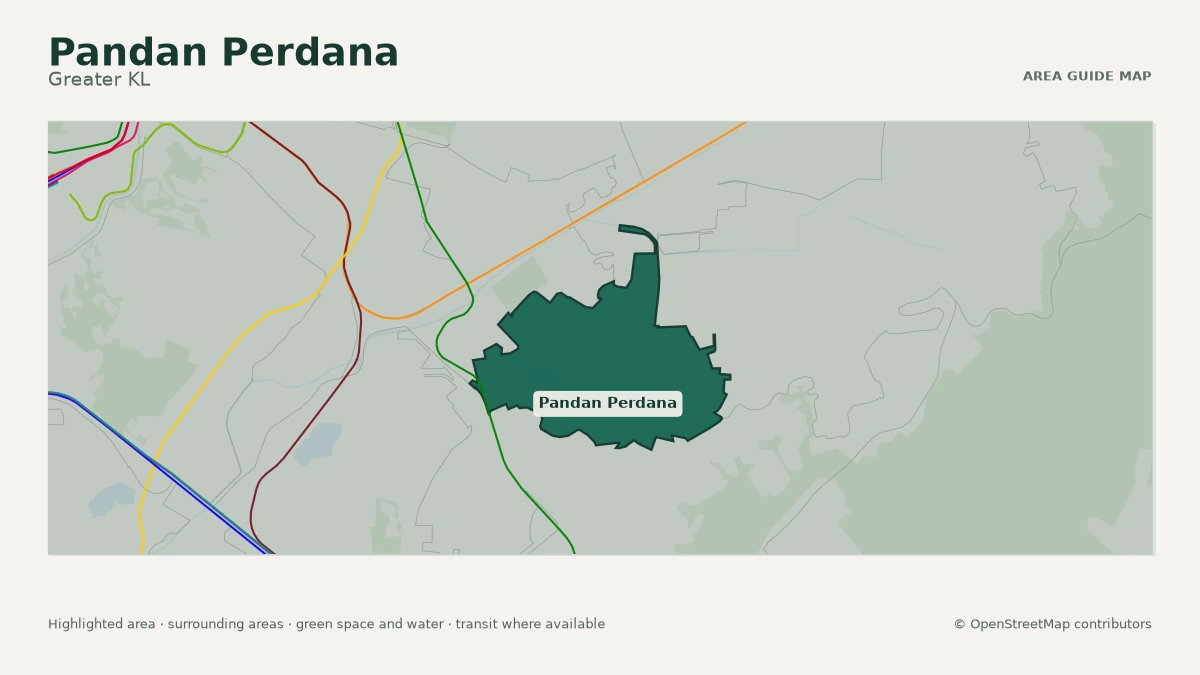 Map of Pandan Perdana, Greater KL, showing the commonly known area boundary