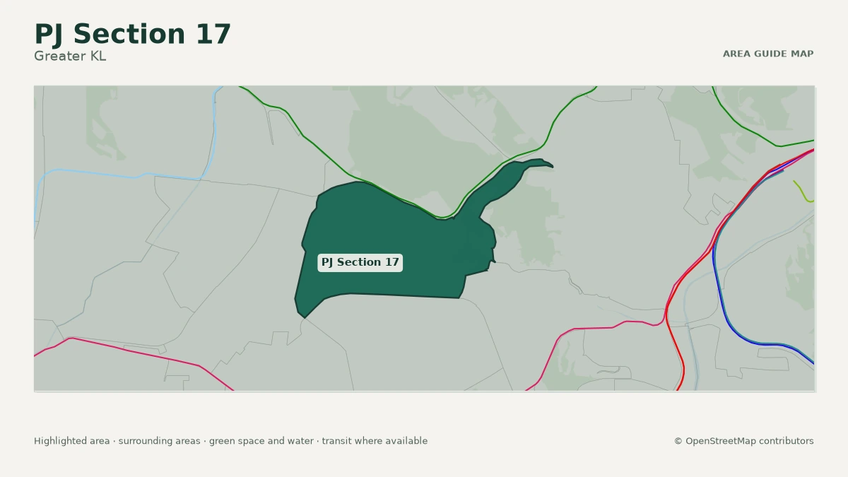 Map of PJ Section 17, Greater KL, showing the commonly known area boundary