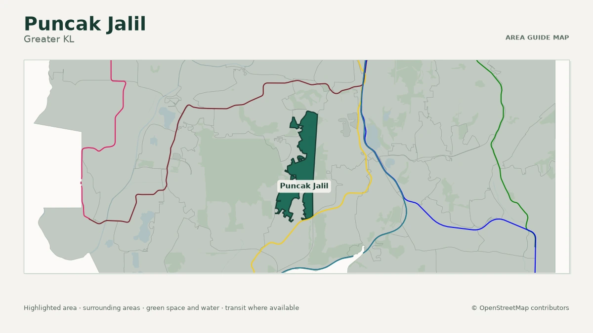 Map of Puncak Jalil, Greater KL, showing the commonly known area boundary
