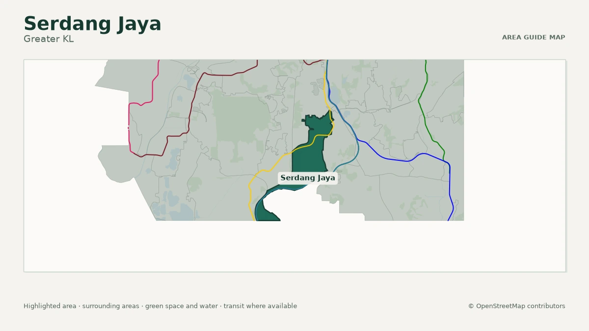 Map of Serdang Jaya, Greater KL, showing the commonly known area boundary