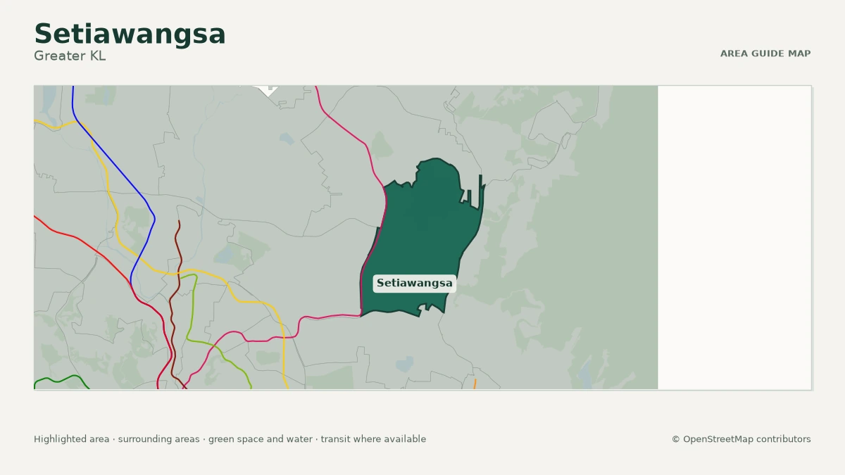 Map of Setiawangsa, Greater KL, showing the commonly known area boundary
