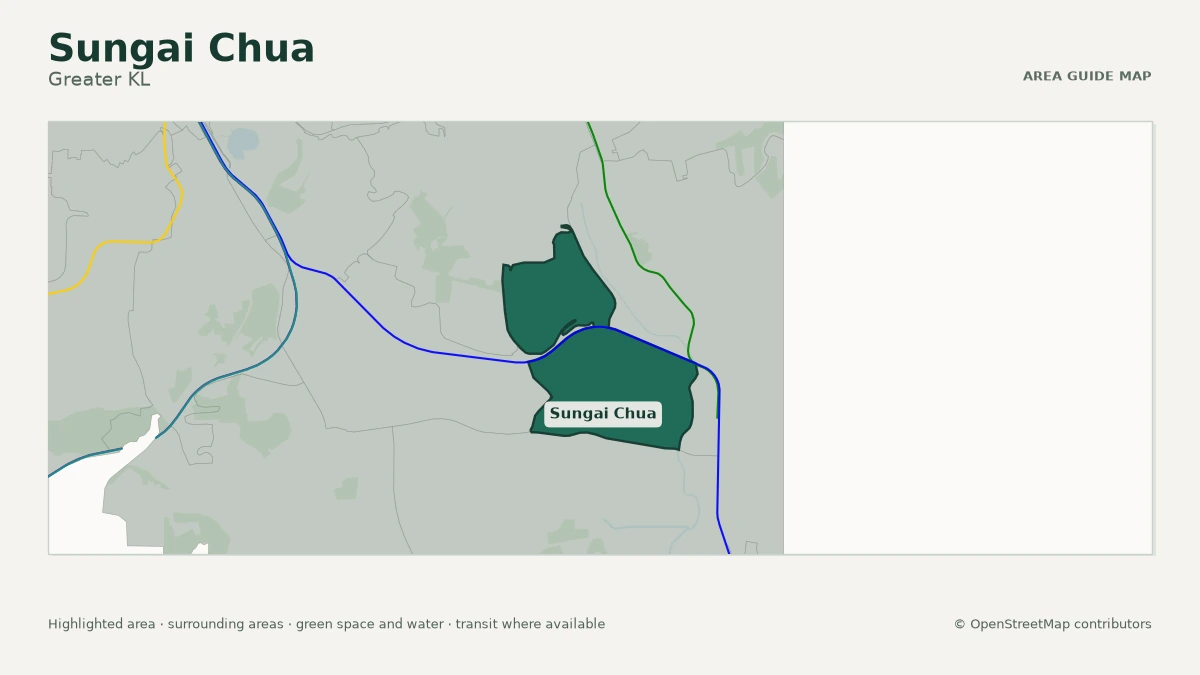 Map of Sungai Chua, Greater KL, showing the commonly known area boundary