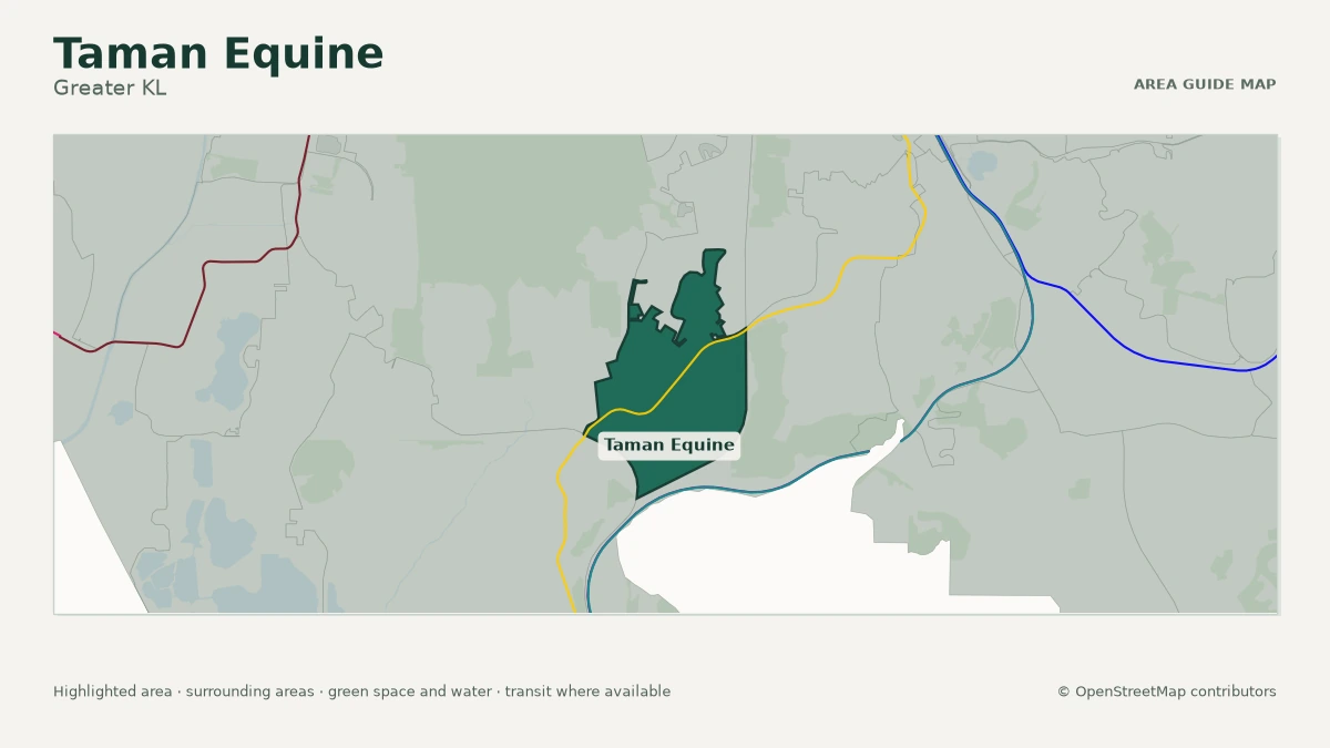 Map of Taman Equine, Greater KL, showing the commonly known area boundary