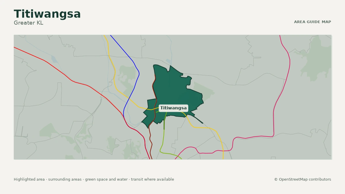 Map of Titiwangsa, Greater KL, showing the commonly known area boundary