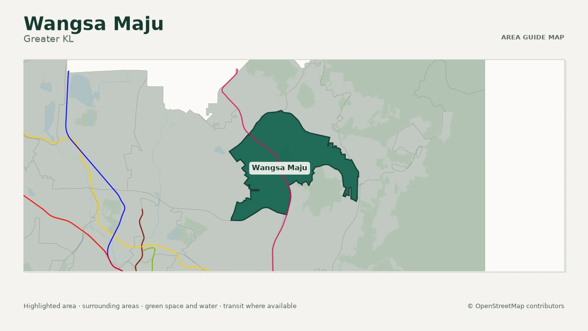 Map of Wangsa Maju, Greater KL, showing the commonly known area boundary
