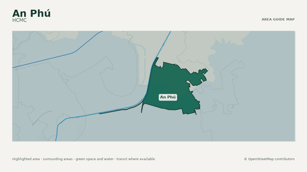 Map of An Phú, HCMC, showing the commonly known area boundary