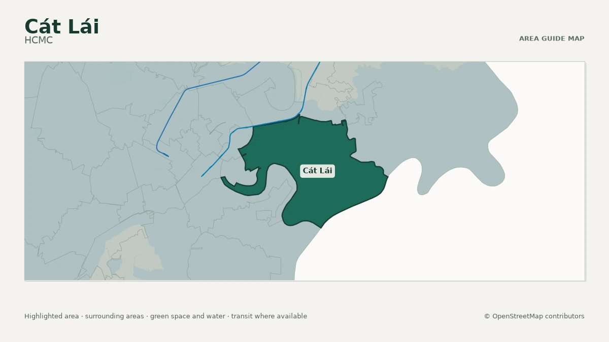 Map of Cát Lái, HCMC, showing the commonly known area boundary