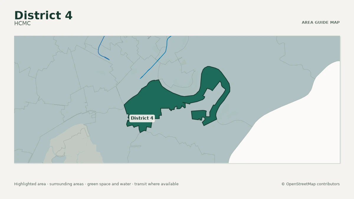 Map of District 4, HCMC, showing the commonly known area boundary