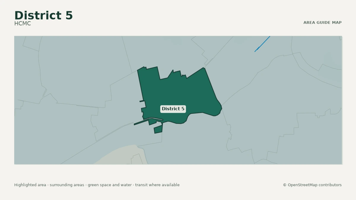 Map of District 5, HCMC, showing the commonly known area boundary