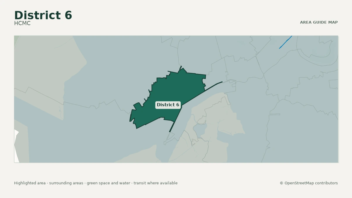 Map of District 6, HCMC, showing the commonly known area boundary