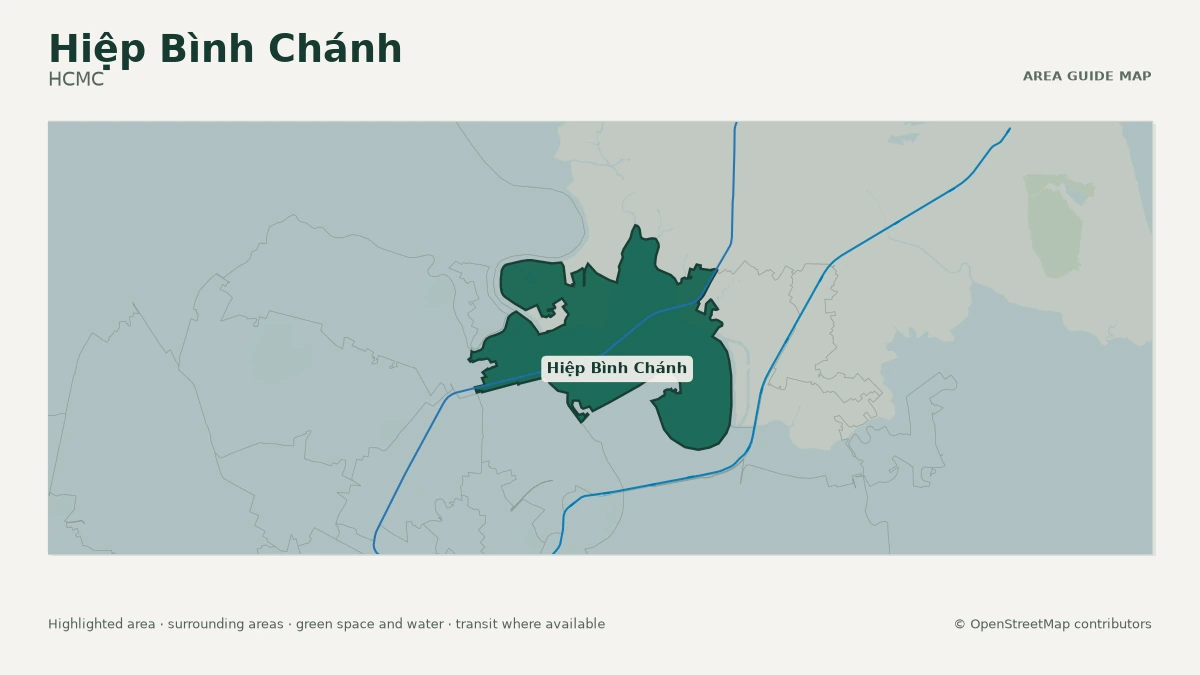 Map of Hiệp Bình Chánh, HCMC, showing the commonly known area boundary