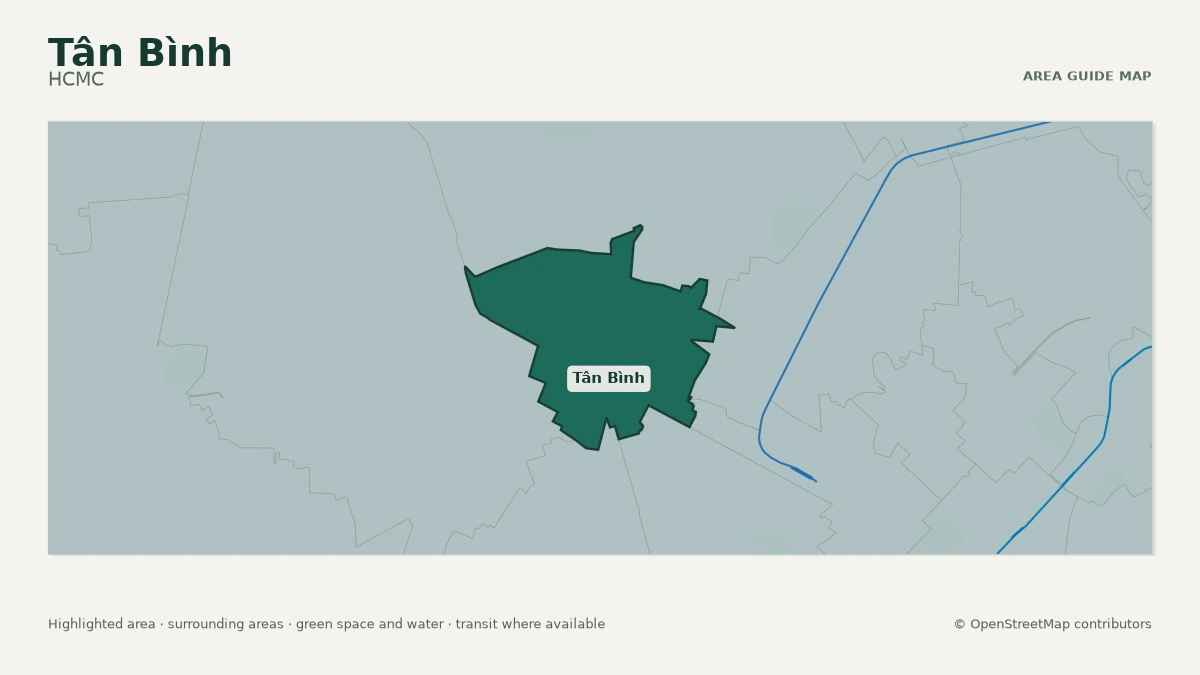 Map of Tân Bình, HCMC, showing the commonly known area boundary