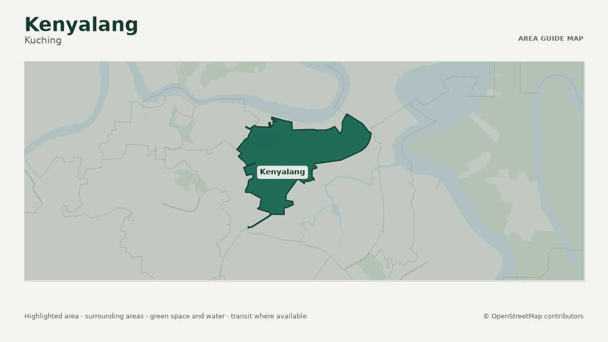 Map of Kenyalang, Kuching, showing the commonly known area boundary
