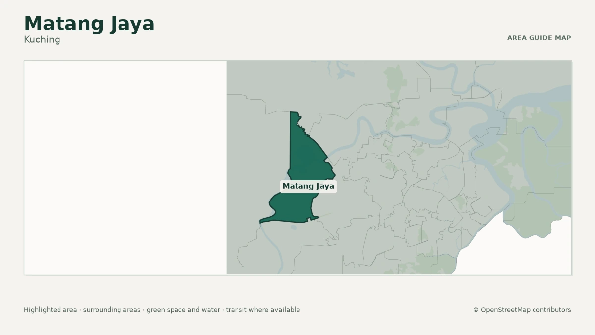 Map of Matang Jaya, Kuching, showing the commonly known area boundary