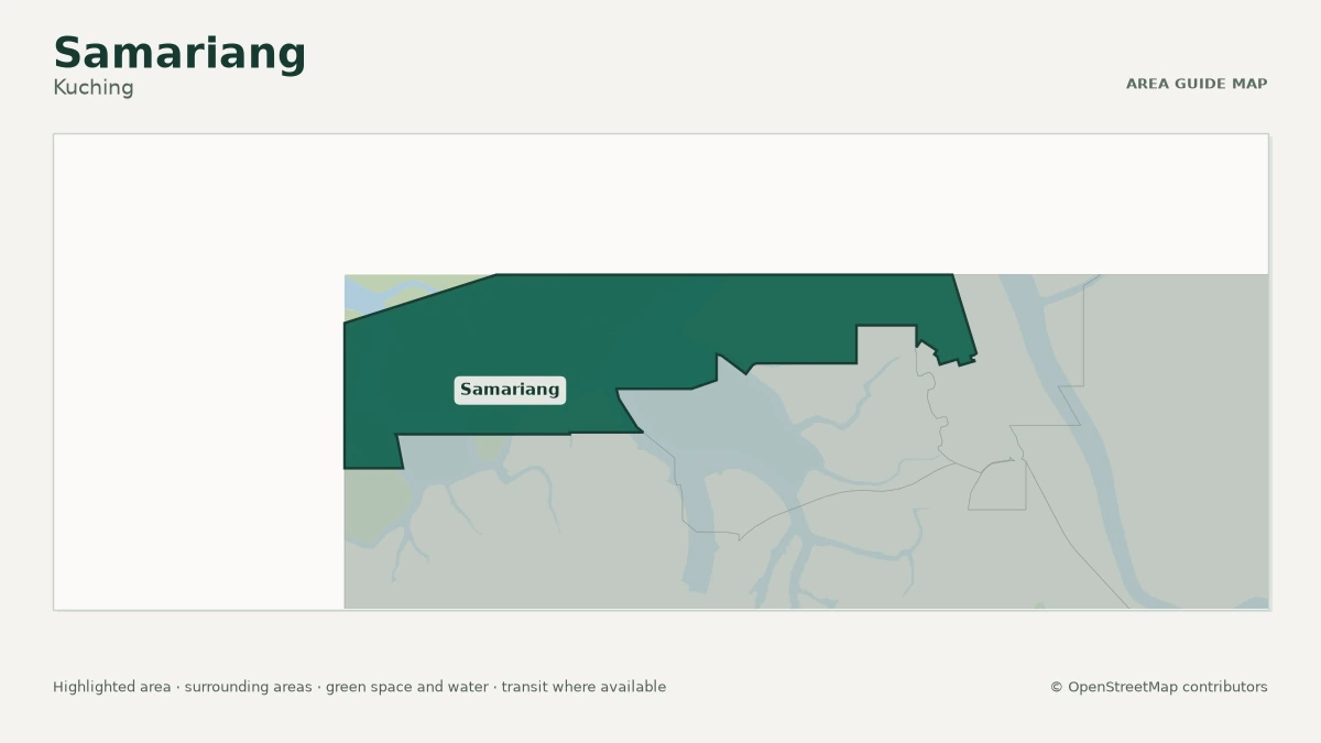 Map of Samariang, Kuching, showing the commonly known area boundary