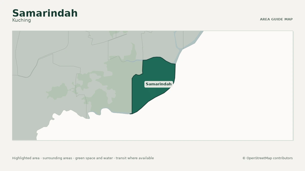 Map of Samarindah, Kuching, showing the commonly known area boundary