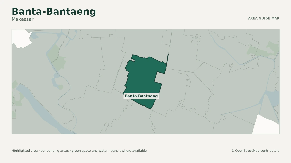Map of Banta-Bantaeng, Makassar, showing the commonly known area boundary