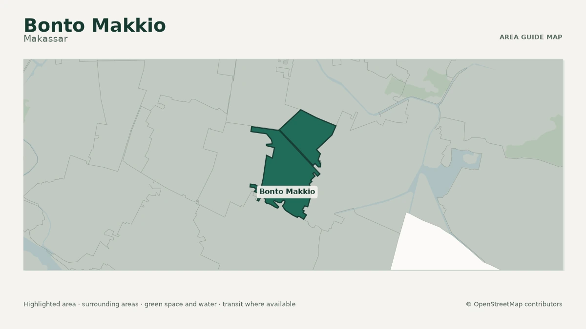 Map of Bonto Makkio, Makassar, showing the commonly known area boundary