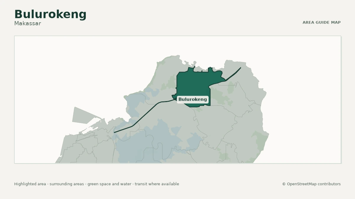 Map of Bulurokeng, Makassar, showing the commonly known area boundary