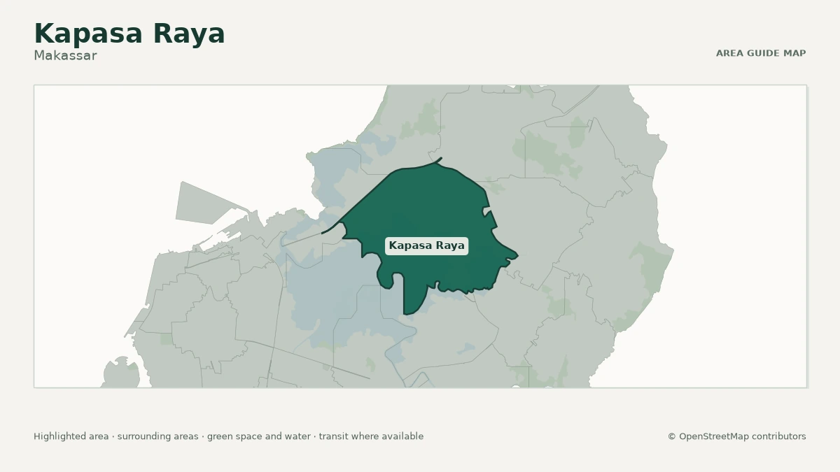 Map of Kapasa Raya, Makassar, showing the commonly known area boundary