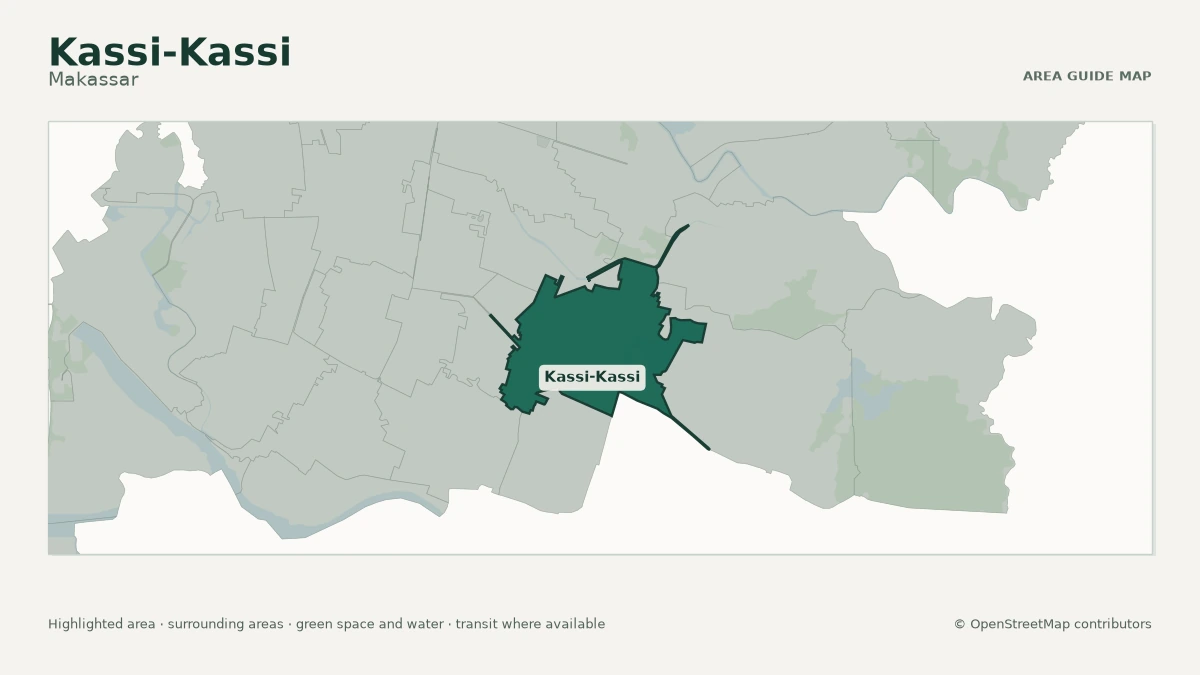Map of Kassi-Kassi, Makassar, showing the commonly known area boundary