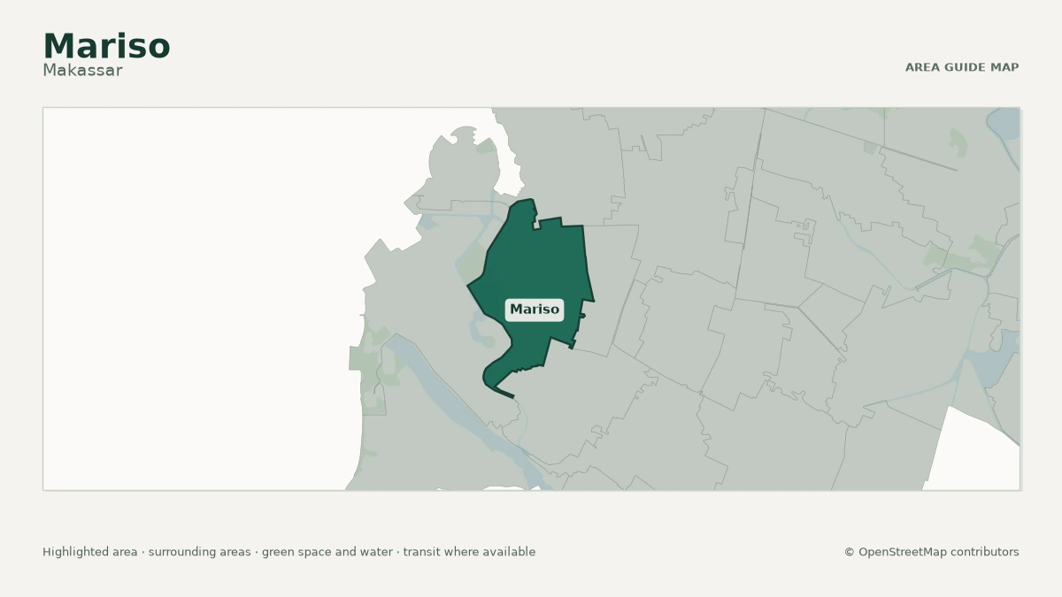 Map of Mariso, Makassar, showing the commonly known area boundary