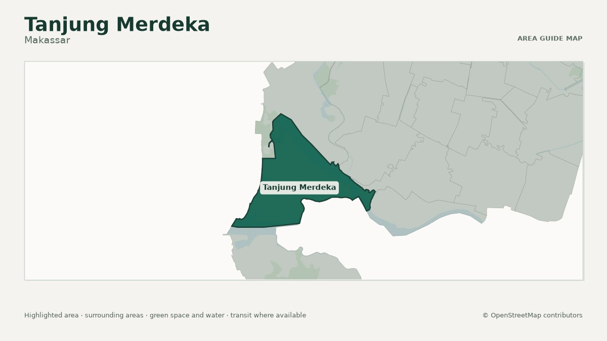 Map of Tanjung Merdeka, Makassar, showing the commonly known area boundary