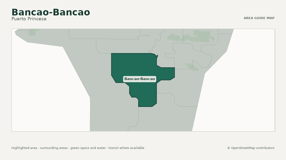Map of Bancao-Bancao, Puerto Princesa, showing the commonly known area boundary