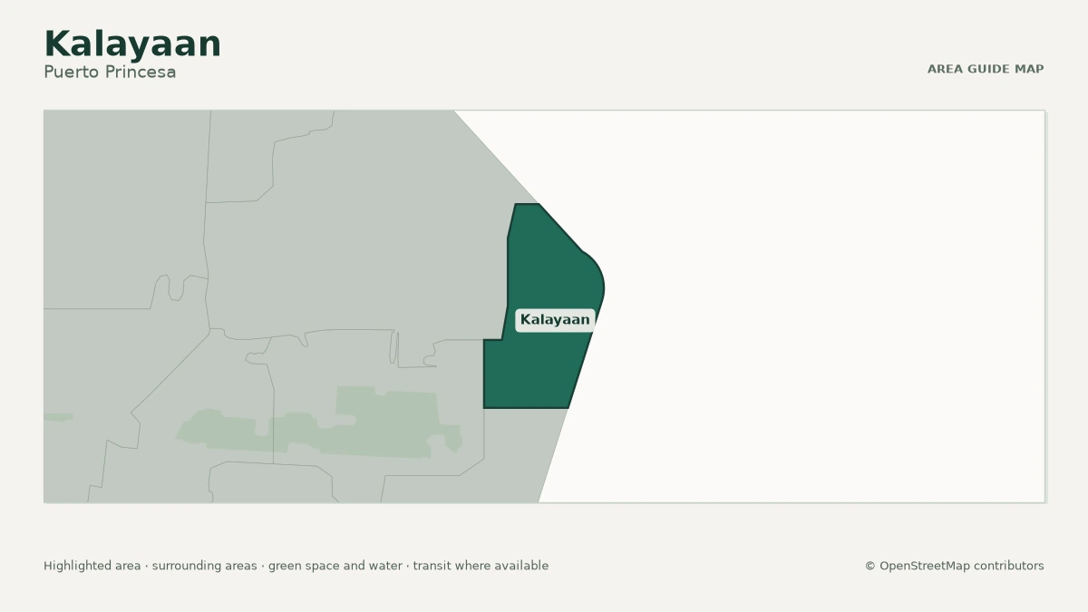 Map of Kalayaan, Puerto Princesa, showing the commonly known area boundary